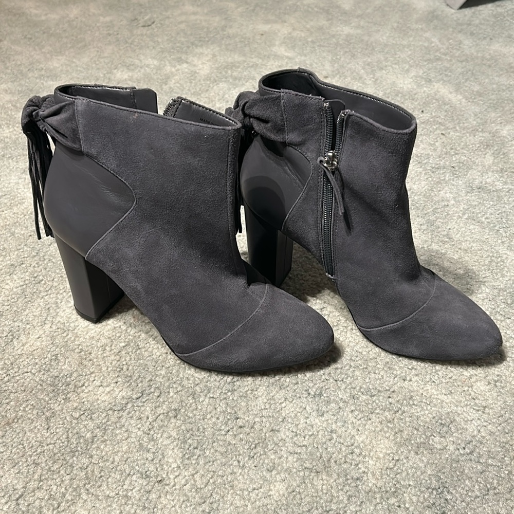 White House Black Market Gray “Dodge” Ankle Boots
